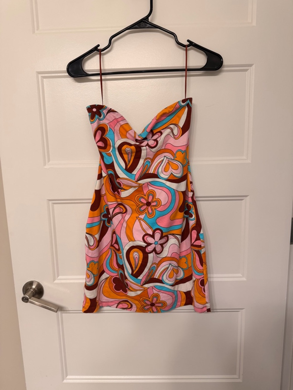 Garage Pink Multicolor Retro Print Mini Dress